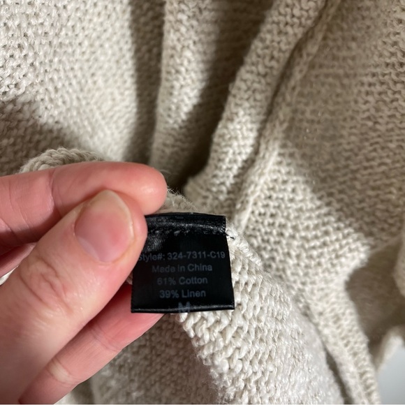 JENNI KAYNE Linen Cotton Hooded Sweater Cardigan Duster in Natural - Picture 11 of 12